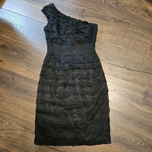Jessica Simpson Women's One Shoulder Black Lace Dress Size 2